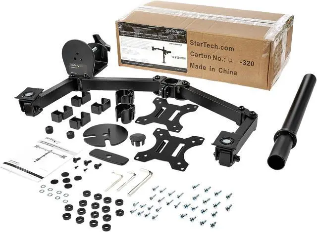 Alt view image 12 of 12 - StarTech.com ARMDUAL2 Desk Mount Dual Monitor Arm - Crossbar - Articulating - Steel