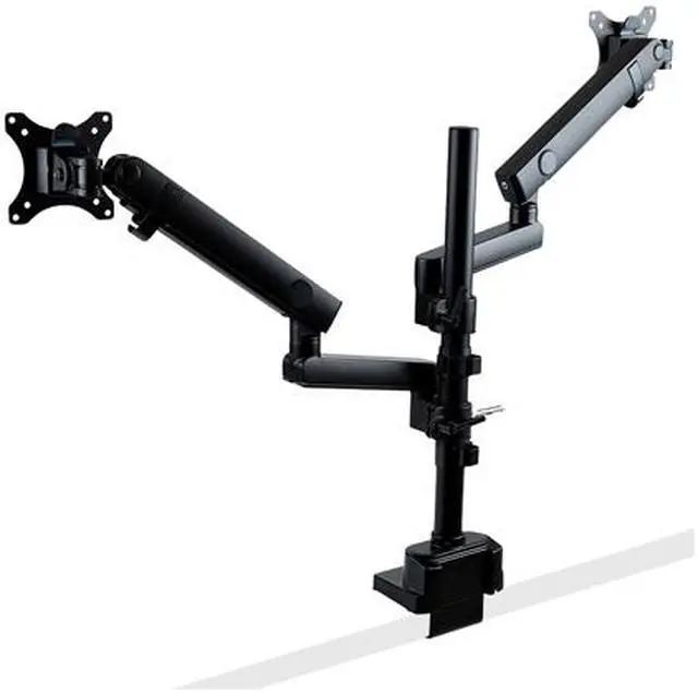 Alt view image 2 of 5 - StarTech.com ARMDUALPIVOT Desk Mount Dual Monitor Arm, Height Adjustable Full Motion Monitor Mount for 2x VESA Displays up to 32"/17lbs, Stackable Arms