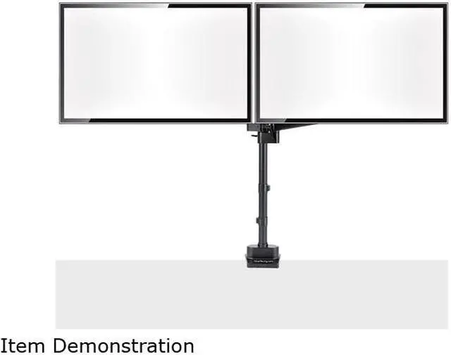 Alt view image 3 of 5 - StarTech.com ARMDUALPIVOT Desk Mount Dual Monitor Arm, Height Adjustable Full Motion Monitor Mount for 2x VESA Displays up to 32"/17lbs, Stackable Arms