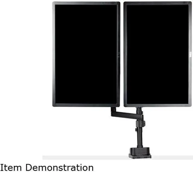 Alt view image 5 of 5 - StarTech.com ARMDUALPIVOT Desk Mount Dual Monitor Arm, Height Adjustable Full Motion Monitor Mount for 2x VESA Displays up to 32"/17lbs, Stackable Arms