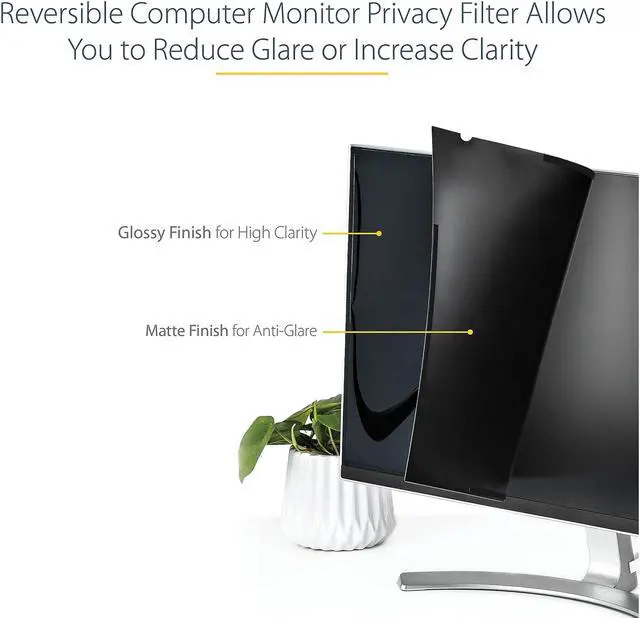 Alt view image 9 of 9 - StarTech.com Monitor Privacy Screen for 20 inch PC Display - Computer Screen Security Filter - Blue Light Reducing Screen Protector Film - 16:9 Widescreen - Matte/Glossy - +/-30 Degree