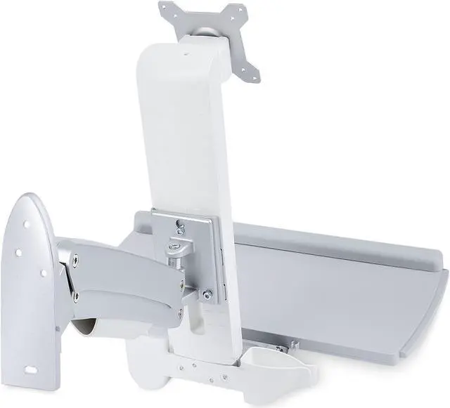 Alt view image 2 of 6 - StarTech.com Wall Mount Workstation, Full Motion Sit Stand Desk w/ Height Adjustable VESA Monitor Arm & Keyboard Tray WALL-WORKSTATION-S