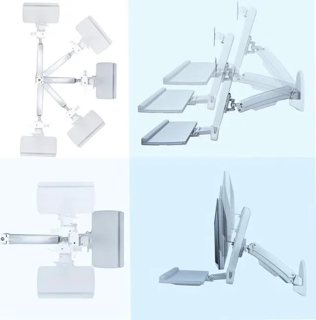 Alt view image 5 of 6 - StarTech.com Wall Mount Workstation, Full Motion Sit Stand Desk w/ Height Adjustable VESA Monitor Arm & Keyboard Tray WALL-WORKSTATION-S