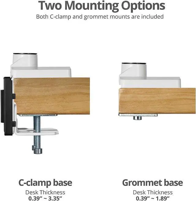 Alt view image 7 of 8 - SIIG CE-MT3H11-S1 Single Monitor Gas Spring Aluminum Desk Monitor Arm with USB and Audio Ports