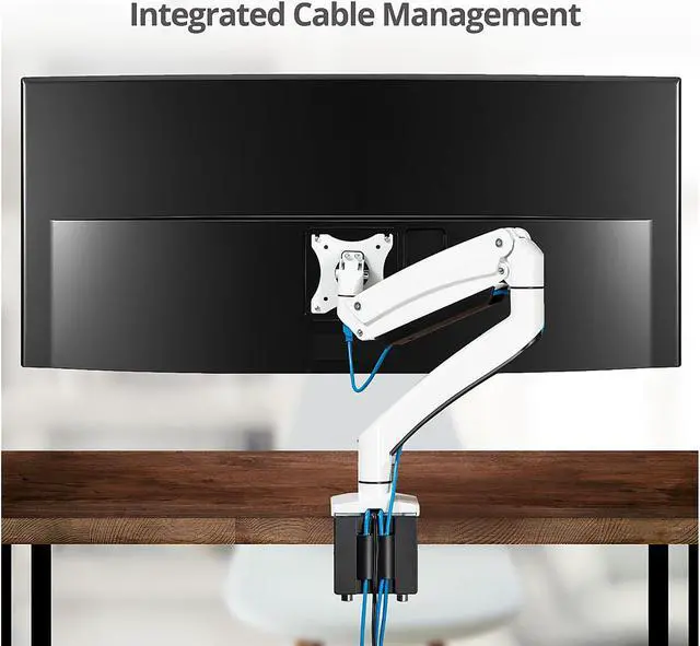 Alt view image 8 of 8 - SIIG CE-MT3H11-S1 Single Monitor Gas Spring Aluminum Desk Monitor Arm with USB and Audio Ports