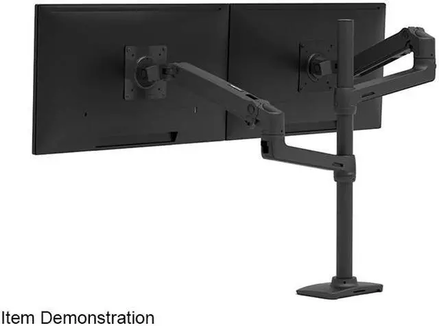 Alt view image 2 of 7 - Ergotron LX Dual Stacking Arm Tall Pole (Matte Black)