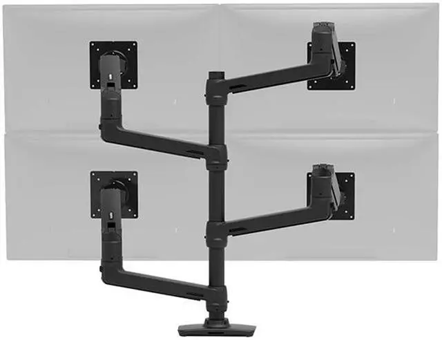 Alt view image 7 of 7 - Ergotron LX Dual Stacking Arm Tall Pole (Matte Black)