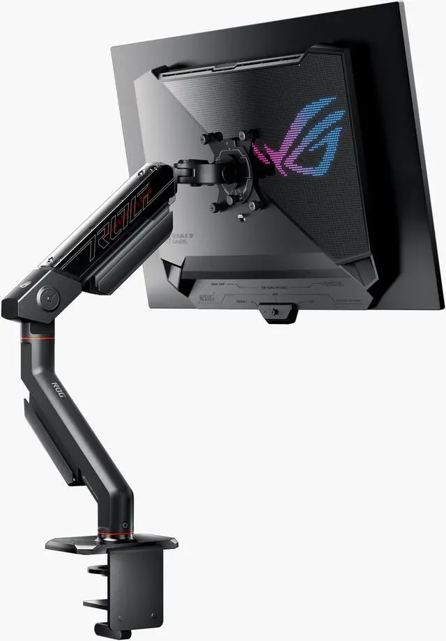 Alt view image 8 of 11 - ASUS ROG Ergo Monitor Arm (AAS01) - Monitor Mount with Cable Management, Ergonomic, Pivot, Swivel, Height Fully Adjustable, Clean Desk Setup, up to 39 inches*, 23lbs*, VESA 100x100, Mechanical Spring