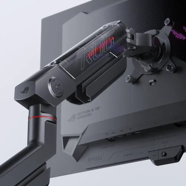 Alt view image 11 of 11 - ASUS ROG Ergo Monitor Arm (AAS01) - Monitor Mount with Cable Management, Ergonomic, Pivot, Swivel, Height Fully Adjustable, Clean Desk Setup, up to 39 inches*, 23lbs*, VESA 100x100, Mechanical Spring