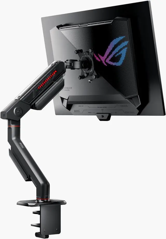 Alt view image 4 of 11 - ASUS ROG Ergo Monitor Arm (AAS01) - Monitor Mount with Cable Management, Ergonomic, Pivot, Swivel, Height Fully Adjustable, Clean Desk Setup, up to 39 inches*, 23lbs*, VESA 100x100, Mechanical Spring