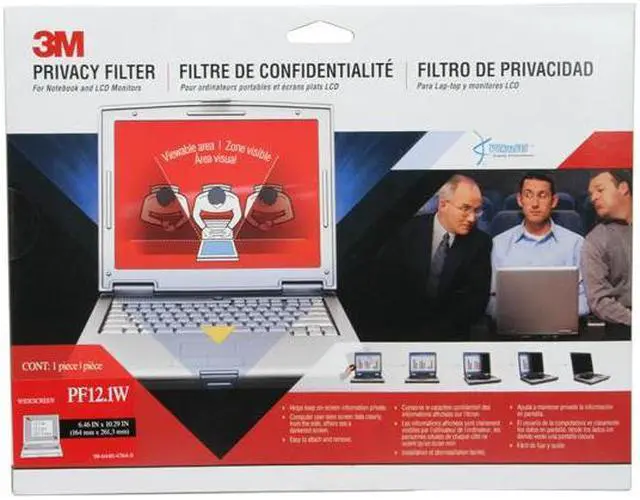 Alt view image 2 of 3 - 3M Privacy Filter for 12.1" Widescreen Laptop (16:10) - For 12.1" Widescreen LCD Notebook - 16:10 - Scratch Resistant, Fingerprint Resistant, Dust Resistant - Anti-glare