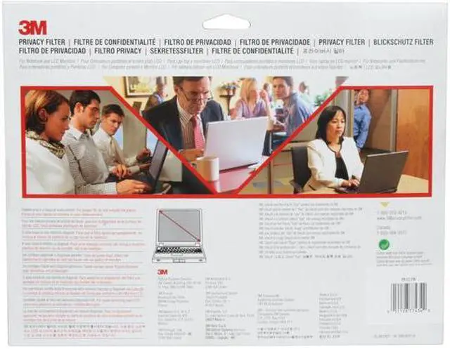 Alt view image 3 of 3 - 3M Privacy Filter for 12.1" Widescreen Laptop (16:10) - For 12.1" Widescreen LCD Notebook - 16:10 - Scratch Resistant, Fingerprint Resistant, Dust Resistant - Anti-glare