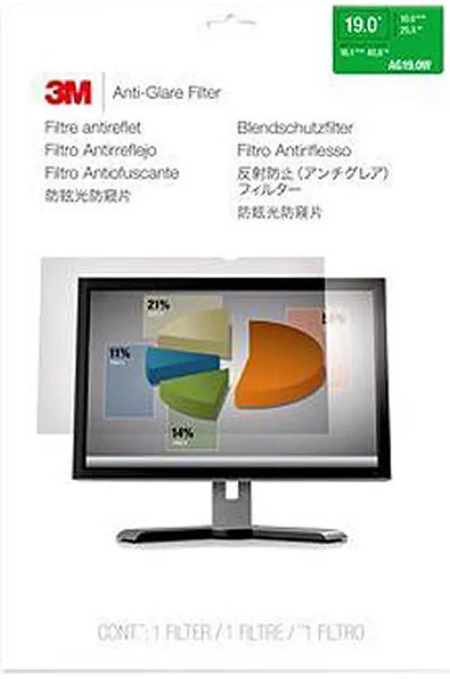 Alt view image 3 of 3 - 3M AG190W1B Anti-Glare Filter for 19" Widescreen Monitor (16:10)