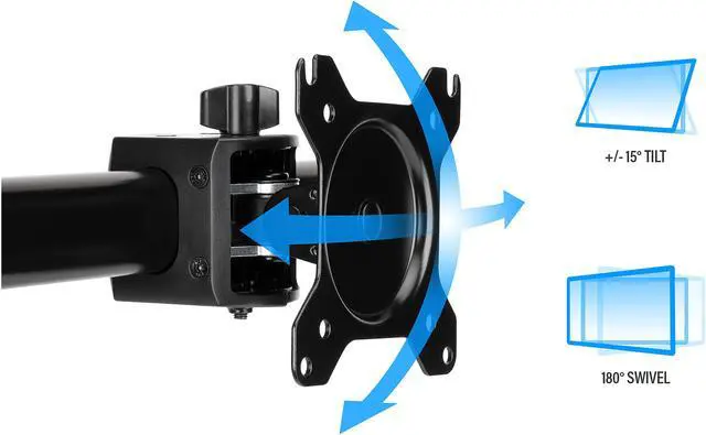 Alt view image 3 of 6 - Rosewill RMS-19001 Dual Desk Stand, Supports 15" - 27" LCD/LED Display VESA75/100, Tilt +/- 15 degree, Swivel 180 degree, Rotate 360 degree, Max. Load 17.6lbs. per monitor