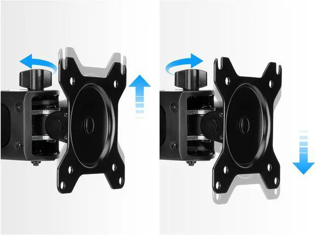 Alt view image 4 of 6 - Rosewill RMS-19001 Dual Desk Stand, Supports 15" - 27" LCD/LED Display VESA75/100, Tilt +/- 15 degree, Swivel 180 degree, Rotate 360 degree, Max. Load 17.6lbs. per monitor