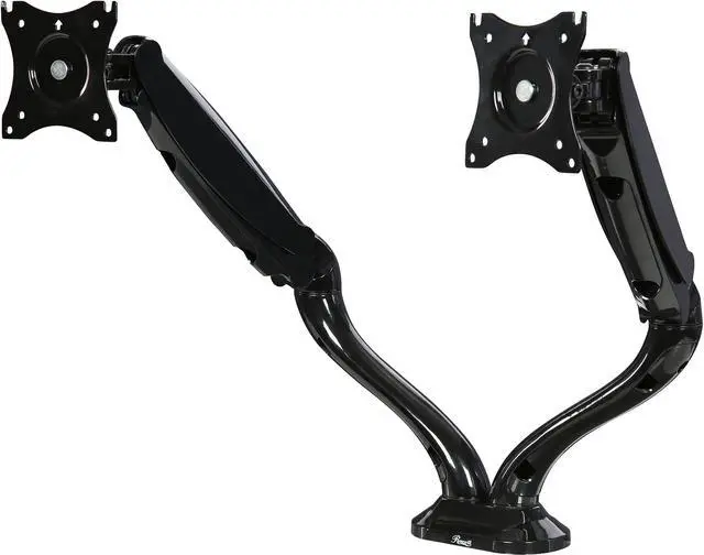 Main image of Rosewill RMS-16002 - Dual Monitor Gas Spring Arm Desk Mount, LCD Screens 13" - 27", VESA: 75 / 100mm, Tilt: +90 / -45 deg., Swivel: 180 deg., Rotate: 360 deg., Max. Load: 13.2 lbs. (Per arm)