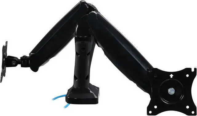 Alt view image 3 of 7 - Rosewill RMS-16003 Dual Monitor Gas Spring Arm Desk Mount, LCD Screens: 13" - 27", VESA: 75/100mm, Tilt: +90/-45 Deg., Swivel: 180 Deg., Rotate: 360 Deg., Max. Load: 13.2 lbs. (Per Arm) with 2 USB3.0