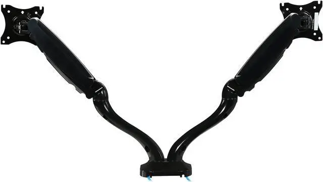 Alt view image 4 of 7 - Rosewill RMS-16003 Dual Monitor Gas Spring Arm Desk Mount, LCD Screens: 13" - 27", VESA: 75/100mm, Tilt: +90/-45 Deg., Swivel: 180 Deg., Rotate: 360 Deg., Max. Load: 13.2 lbs. (Per Arm) with 2 USB3.0