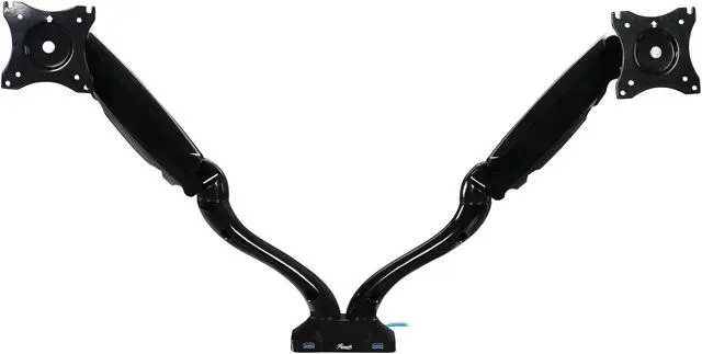 Alt view image 6 of 7 - Rosewill RMS-16003 Dual Monitor Gas Spring Arm Desk Mount, LCD Screens: 13" - 27", VESA: 75/100mm, Tilt: +90/-45 Deg., Swivel: 180 Deg., Rotate: 360 Deg., Max. Load: 13.2 lbs. (Per Arm) with 2 USB3.0
