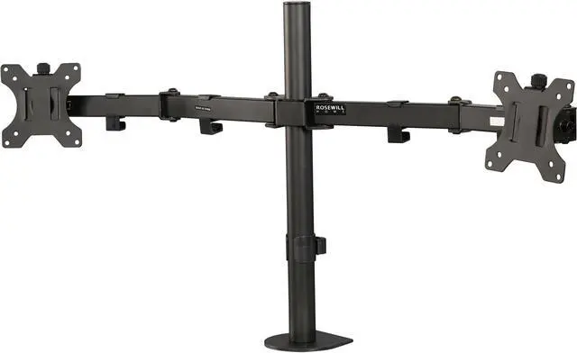 Main image of Rosewill RMS-17001 13" to 32" Dual Arm Desk Mount - Max. Load 17.6 lbs., Swivel and Rotate, VESA 75x75, 100x100mm, Black, Compatible with Samsung, Vizio, Sony, Panasonic, LG and Toshiba TV