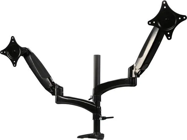 Alt view image 4 of 6 - Rosewill Dual Monitor Stand and Laptop Desk Mount combo with Gas Spring Arms, Full-Motion Height Adjustment and Clamp Mounting for 1 laptop 9.5"-15.6" & 1 Monitor 10"-27"