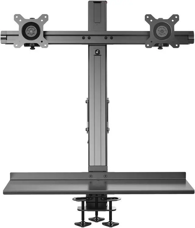 Alt view image 2 of 9 - Rosewill RMS-17003 Dual Monitor Mount Sit Stand Desk Mount Height Adjustable Standing Desk Workstation for Screens up to 24''