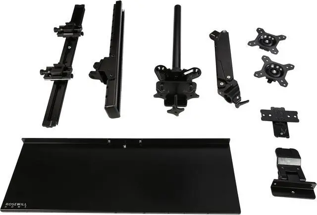 Alt view image 5 of 9 - Rosewill RMS-17003 Dual Monitor Mount Sit Stand Desk Mount Height Adjustable Standing Desk Workstation for Screens up to 24''