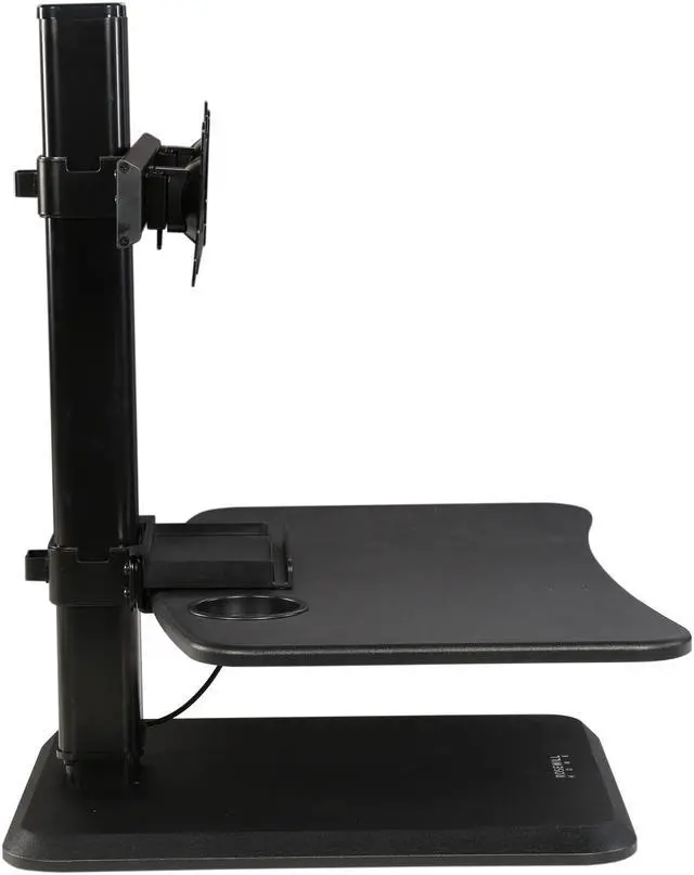 Alt view image 3 of 9 - Rosewill RMS-17004 Dual Monitor Stand Height Adjustable Desk, Standing Desk Converter, Sit Stand Desk Riser for Screens up to 24"