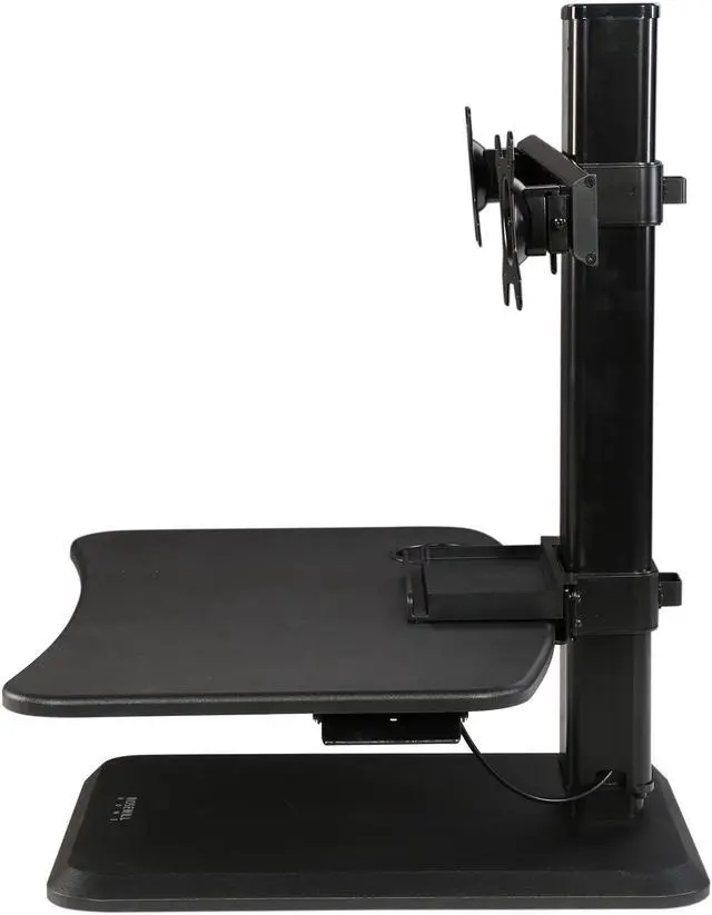 Alt view image 5 of 9 - Rosewill RMS-17004 Dual Monitor Stand Height Adjustable Desk, Standing Desk Converter, Sit Stand Desk Riser for Screens up to 24"