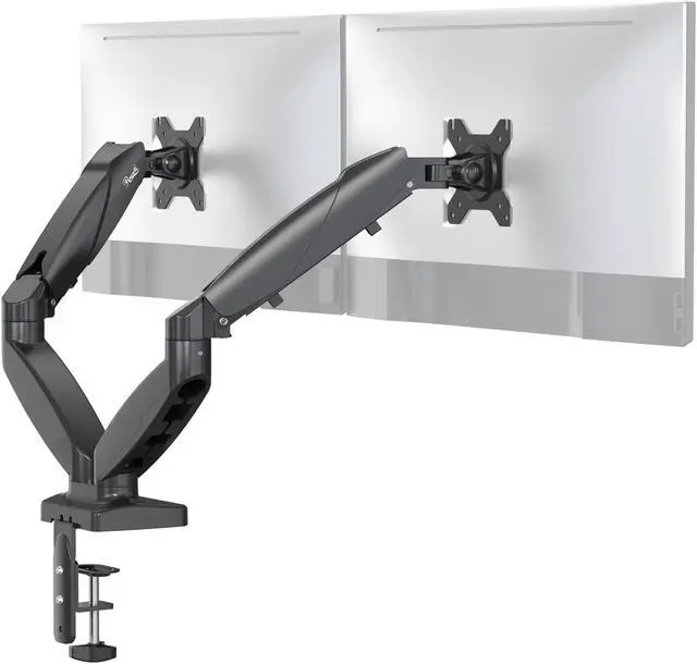 Alt view image 3 of 9 - Rosewill Dual Monitor Mount, 15 to 32 Inch, 4.4 to 19.8lbs per Screen, Adjustable Gas Spring Monitor Arm with Cable Management, Clamp & Grommet Base