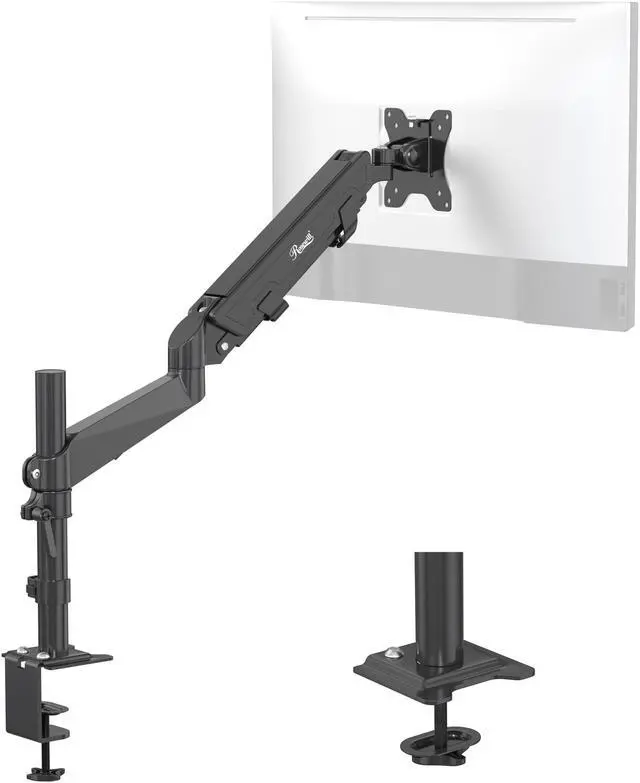 Alt view image 3 of 9 - Rosewill Single Monitor Mount, Adjustable Monitor Arm Desk Mount Fits 15-32 inch Screen, Holds 19.8lb, Gas Spring Monitor Stand, Full Motion Swivel Monitor Arm with Vesa Mount