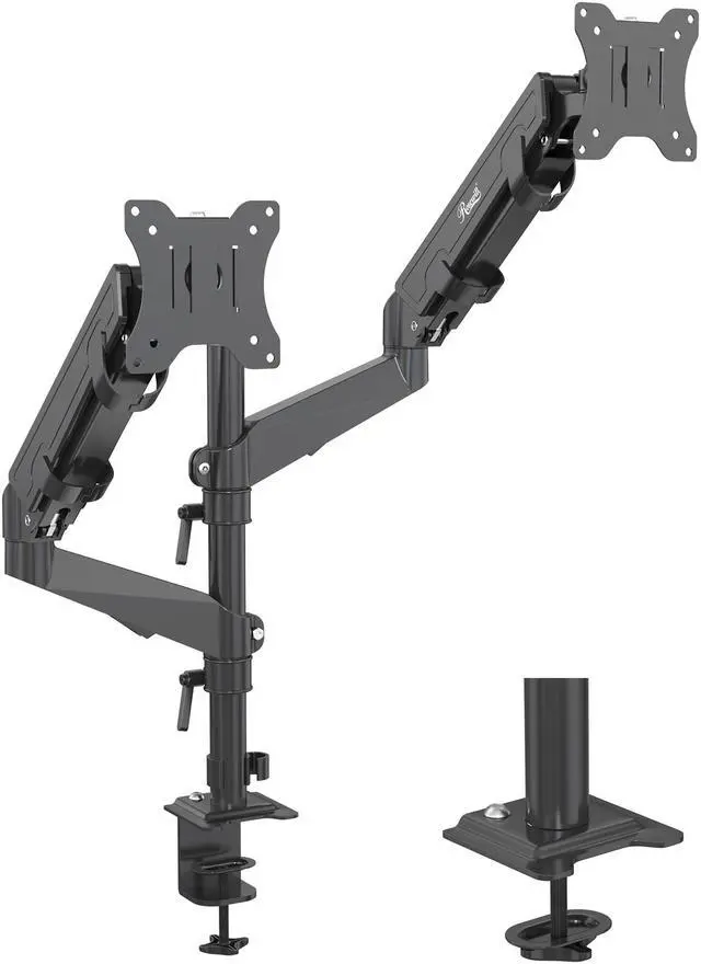 Alt view image 4 of 9 - Rosewill Dual Monitor Mount, 15 -32 Inch Monitor Mount 2 Monitors, Ergonomic Height Adjustable Screen Mount 2 Monitors Tilt/Swivel/Rotate/Weight Max 19.8 LBS/VESA 75/100 mm