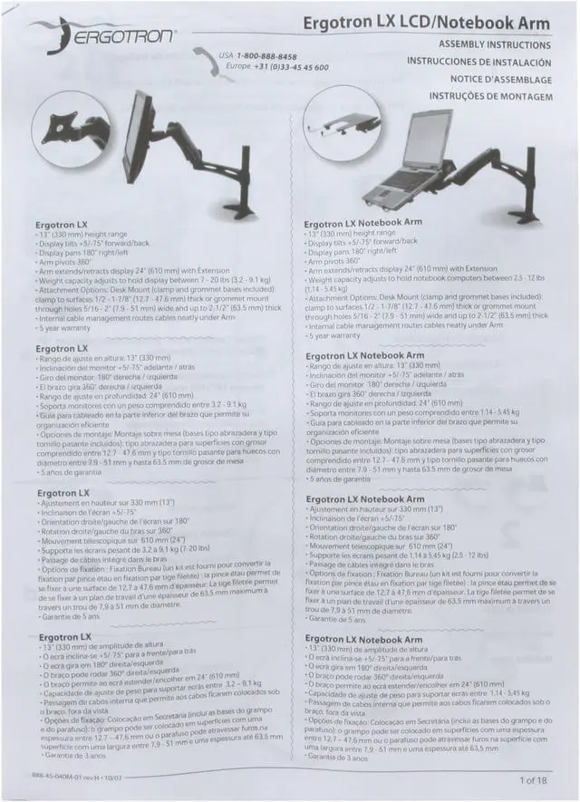 Alt view image 6 of 7 - Ergotron 45-179-195 LX Desk Mount LCD Arm (black)