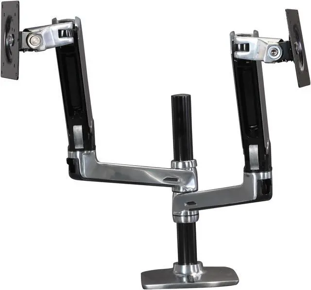 Alt view image 5 of 6 - Ergotron 45-248-026 LX Dual Stacking Arm, Mounting Kit, Extends LCDs or laptop up to 25"