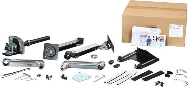 Alt view image 6 of 6 - Ergotron 45-248-026 LX Dual Stacking Arm, Mounting Kit, Extends LCDs or laptop up to 25"