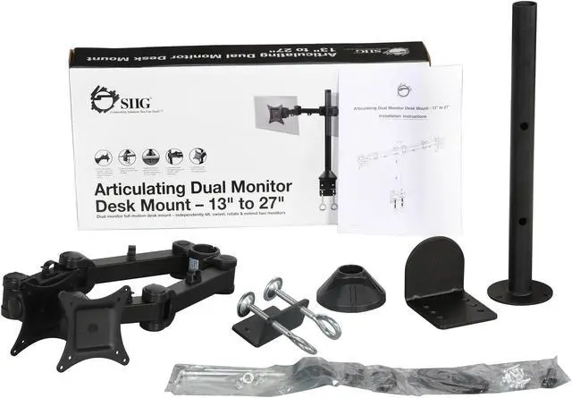 Alt view image 5 of 5 - SIIG CE-MT0Q11-S1 Articulating Dual Monitor Desk Mount - 13" to 27"