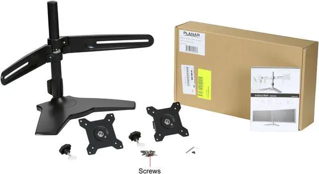 Alt view image 9 of 10 - Planar 997-5253-00 Black Dual Monitor Stand for LCD Displays