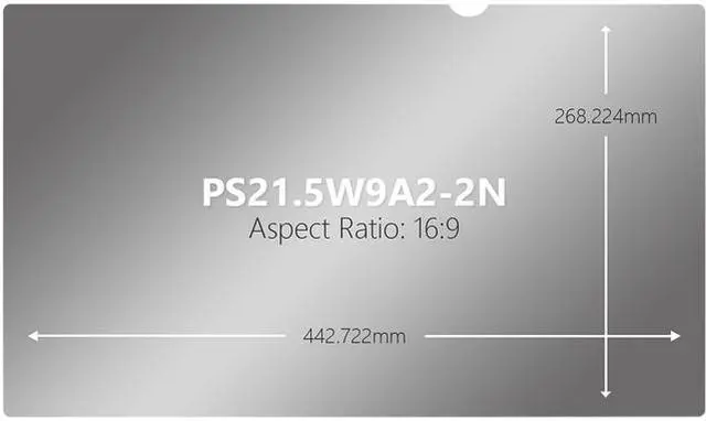 Alt view image 6 of 6 - V7 PS21.5W9A2-2N 21.5" Privacy Filter for Monitor 16:9 Aspect Ratio