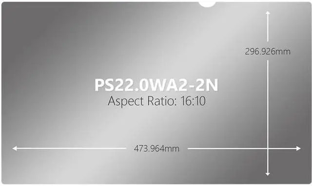 Alt view image 5 of 5 - V7 PS22.0WA2-2N Privacy Filter for 22" Monitors 16:10 Aspect Ratio