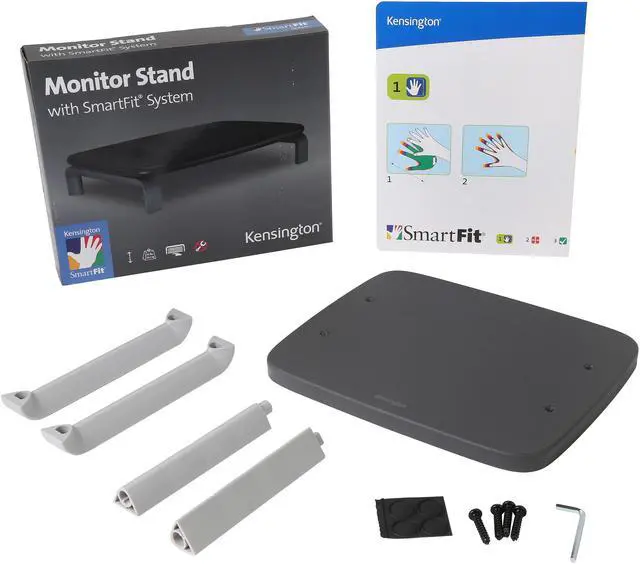 Alt view image 4 of 5 - Kensington K60087 Monitor Stand with SmartFit System, 11 1/2 x 9 x 5, Black/Gray