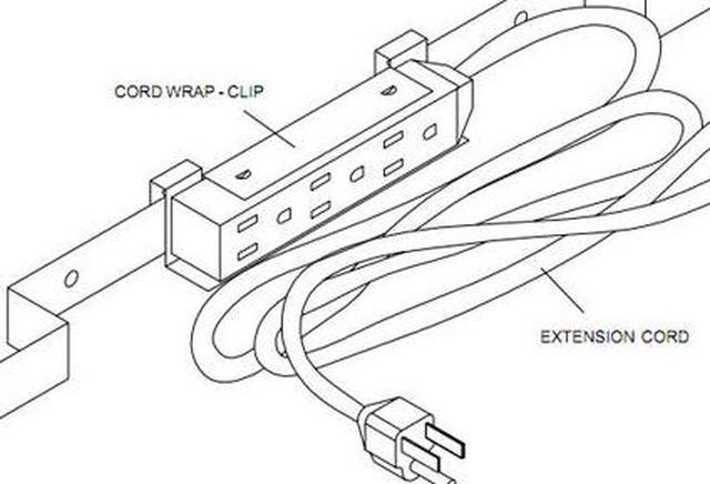 Peerless Electrical Outlet Strip with Cord Wrap ACC320
