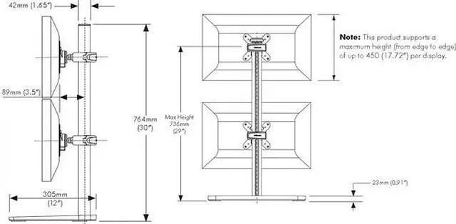 Alt view image 10 of 10 - atdec VFS-DV Visidec Freestanding Dual Vertical Mount