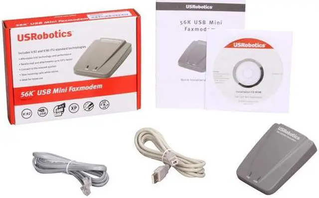 Alt view image 4 of 4 - U.S. Robotics USR5635 Mini Faxmodem 56Kbps USB Data: V.92, V.90, V.34, V.32bis, V.32, V.22bis, V.22, V.23, and V.21 Data Error Control/Compression: V.42/V42bis and MNP2-4/5 Fax: EIA 578 (Class 1) with V.17, V.29, V.27ter, Group 3