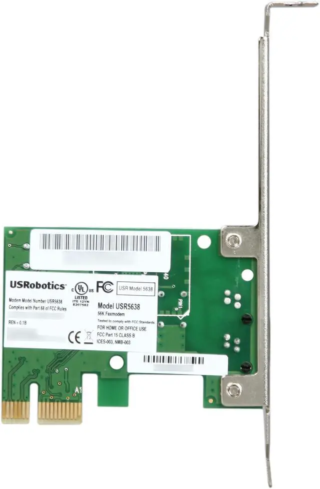 Alt view image 5 of 5 - U.S. Robotics USR5638 V.92 Faxmodem 56Kbps PCI Express