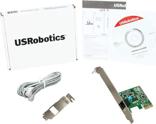 Alt view image 6 of 5 - U.S. Robotics USR5638 V.92 Faxmodem 56Kbps PCI Express