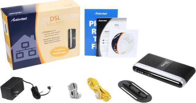Alt view image 6 of 6 - Actiontec GS503AD3B-01 DSL Modem with 4 Port Ethernet Router 24Mbps Downstream, 1Mbps Upstream 4 x RJ-45 10/100Base-TX LAN 1 x RJ-11 DSL WAN 1 x USB