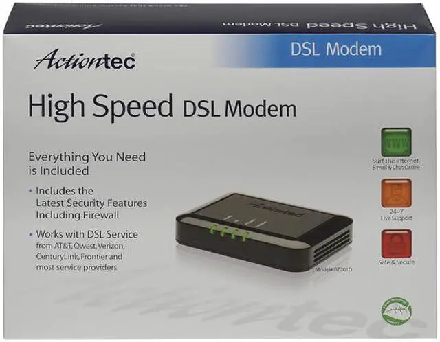 Alt view image 4 of 4 - Actiontec GT701D-ISP DSL Broadband Modem Router 24Mbps 1 x RJ-45 10/100Base-TX Network LAN ADSL2+