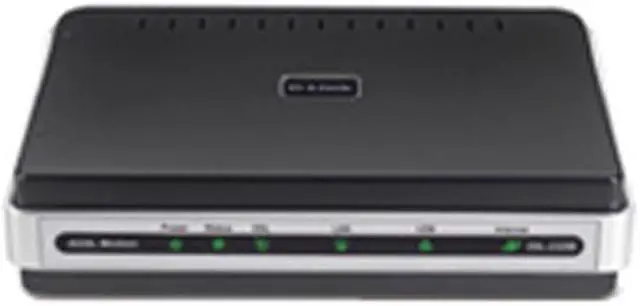 Alt view image 2 of 6 - D-Link DSL-2320B ADSL2/2+ Ethernet/USB Modem 24Mbps Downstream, 3.5Mbps Upstream ADSL Port (RJ-11) 10/100 Ethernet Port (RJ-45) USB 1.1 Port ADSL Standards: Multi-mode  Full-rate ANSI T1.413 Issue 2  ITU-T G.992.1 (G.dmt) Annex A/C/I  ITU-T