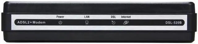 Alt view image 2 of 5 - D-Link DSL-520B Router Appliance - 2 Port - 24 Mbps ADSL2+ 24Mbps Downstream, 2Mbps Upstream RJ-11 ADSL port  RJ-45 10/100BASE-TX Ethernet port with auto MDI//MDIX ITU-T G.992.5 Annex A/M
