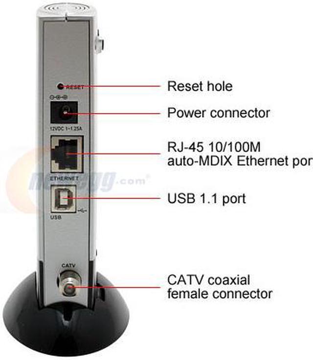 Alt view image 6 of 8 - D-Link DCM-202 Broadband Cable Modem 43Mbps Downstream,10Mbps Upstream 1 x 10/100 Fast Ethernet Port (Auto MDI/MDI-x)  1 x USB Port  1 x CATV-Coaxial Female Connector DOCSIS 2.0 Certified  DOCSIS 1.1 Compatible  DOCSIS 1.0 Compatible  IEEE